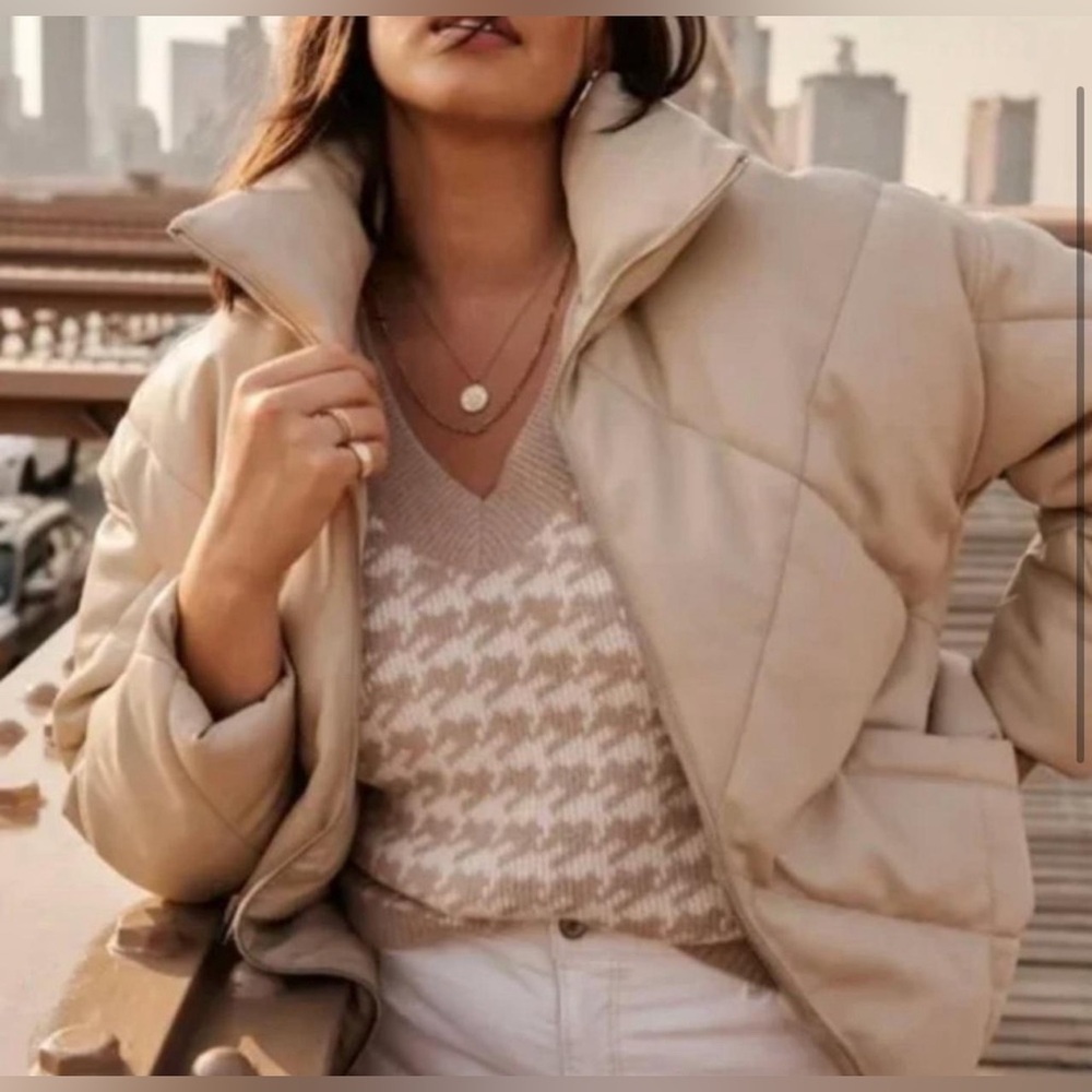 Abercrombie and Fitch vegan leather puffer jacket NWT | Size XL